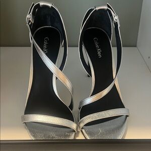 Calvin Klein Silver Strappy Heels